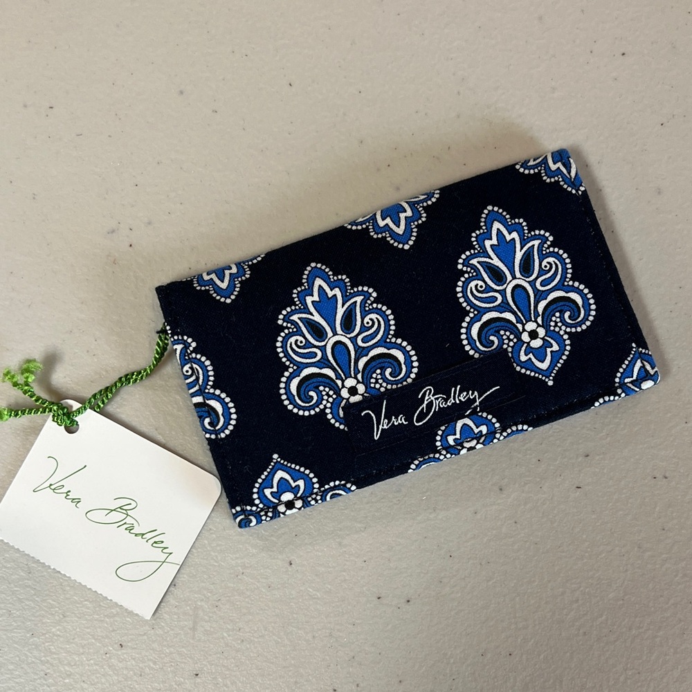 Vera Bradley calypso Navy and Blue Floral card Wallet Case NEW
